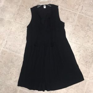 Old Navy Black Pleated Tassel Dress